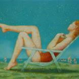 Woman on Beach. by Dace Lapina