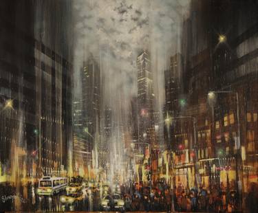 Original Abstract Cities Paintings by Tom Shropshire