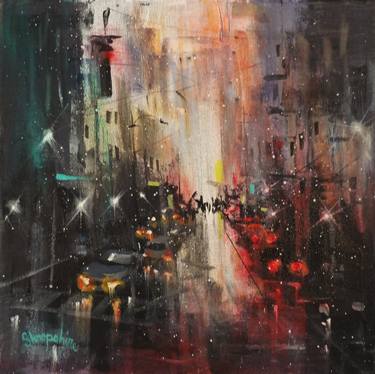 Print of Abstract Cities Paintings by Tom Shropshire