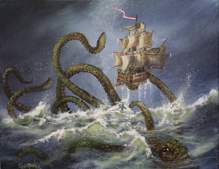 sea monster painting