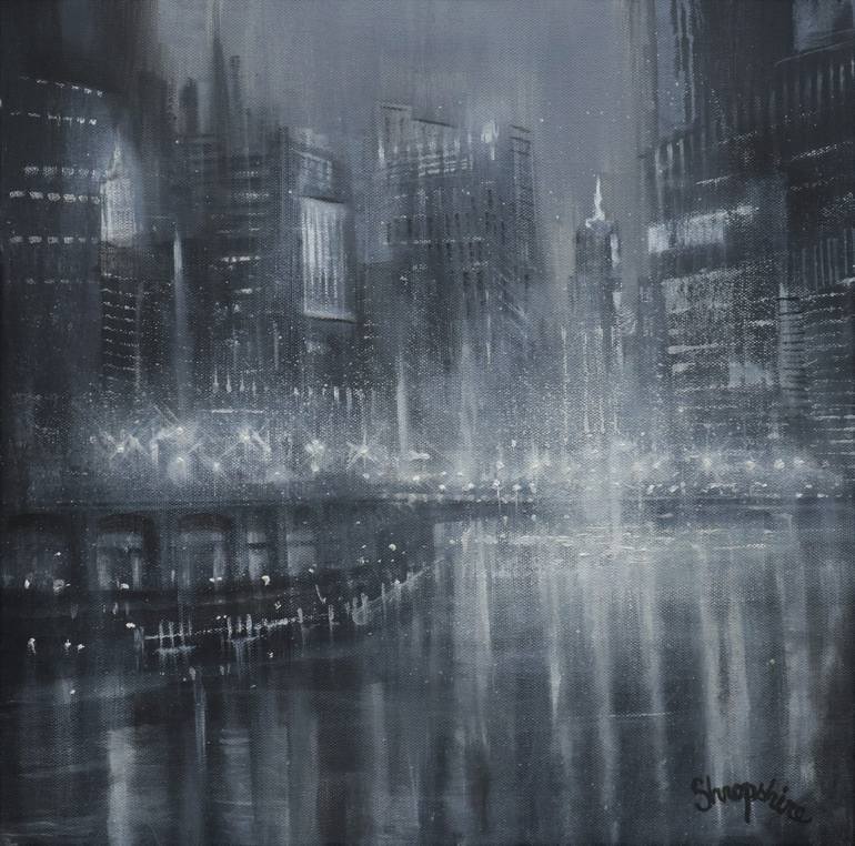 Chicago Noir Painting by Tom Shropshire Saatchi Art