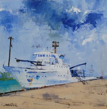 Original Impressionism Boat Paintings by Richard Szkutnik