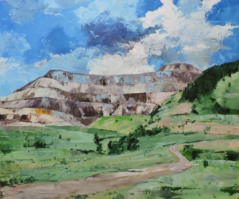 Original Landscape Painting by Richard Szkutnik | Impressionism Art on Plywood | Beneath the Vault of Rolling Clouds