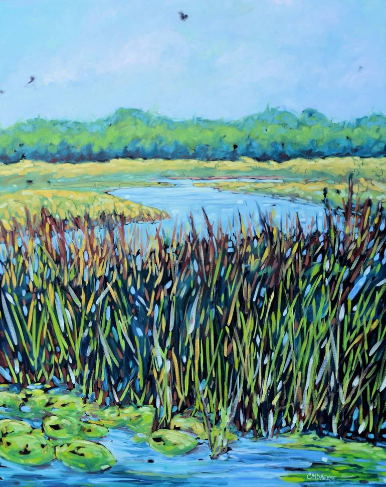 Autumn along the Shoreline Painting by Christi Dreese | Saatchi