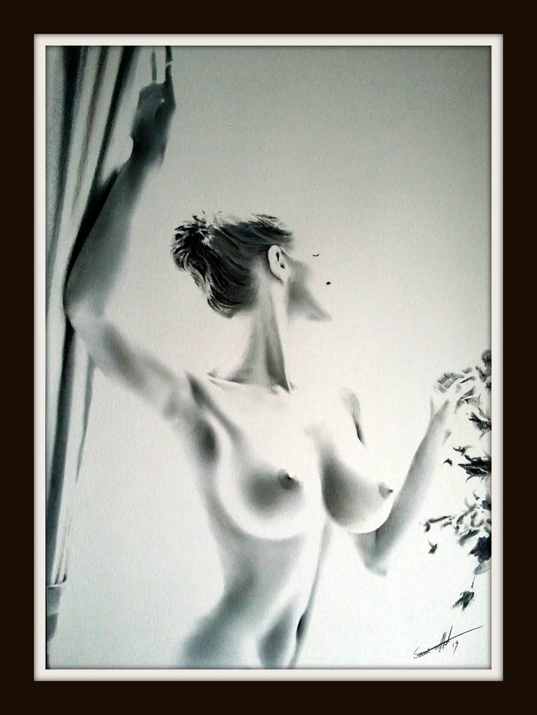 Original Fine Art Nude Drawing by Sean Afford