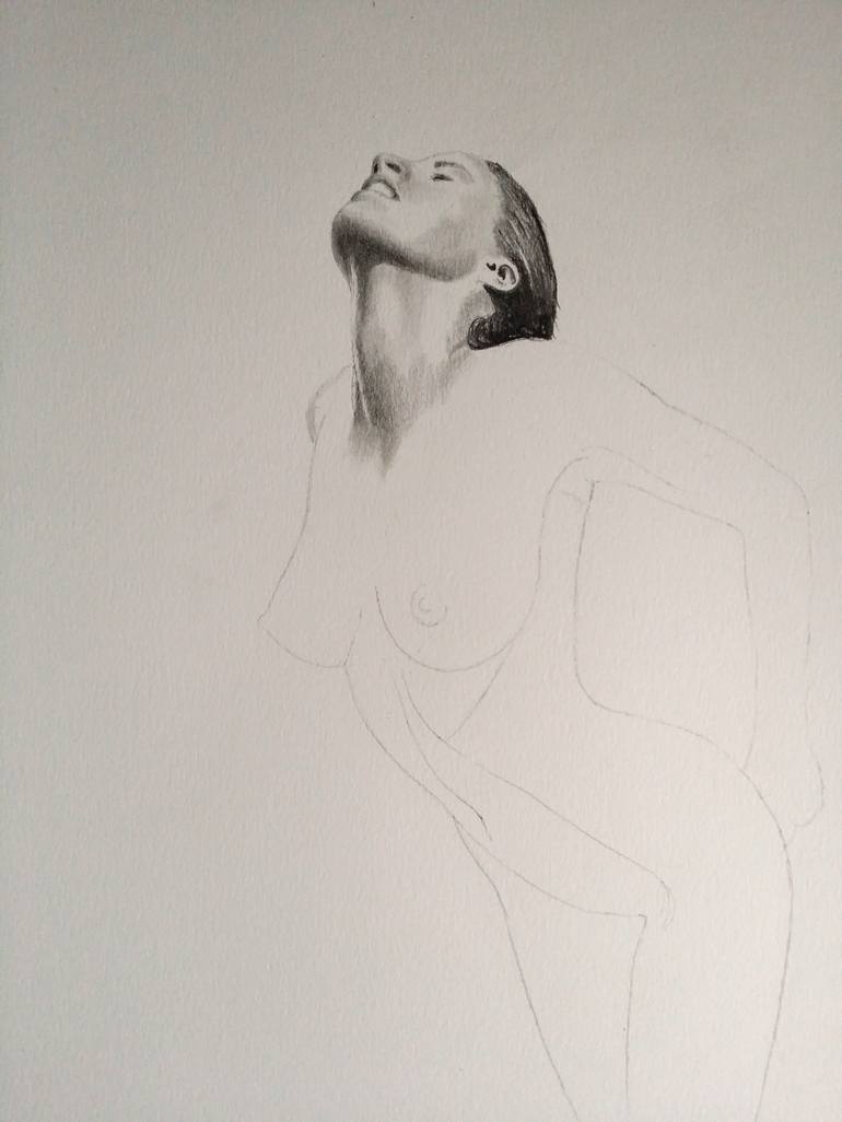 Original Figurative Nude Drawing by Sean Afford
