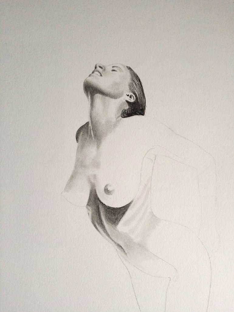 Original Figurative Nude Drawing by Sean Afford