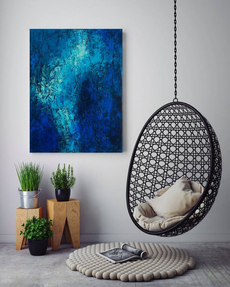 Blue structure Painting by Szilvia Banki | Saatchi Art