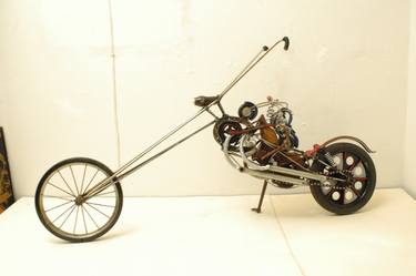 Original Motorcycle Sculpture by Linus Coraggio