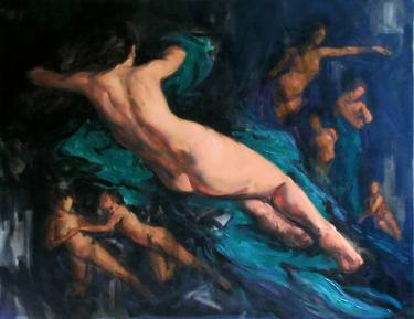 Original Figurative Classical mythology Paintings by Judith Reeve