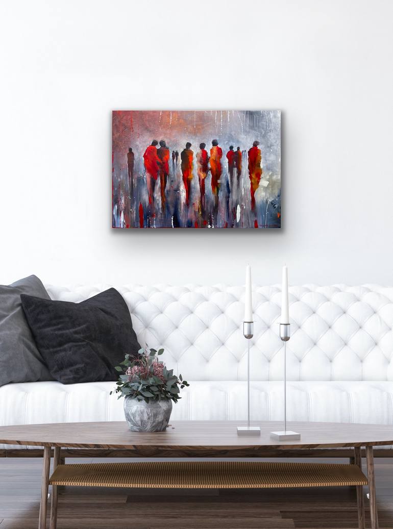 Original Fine Art People Painting by Margarita Lypiridou