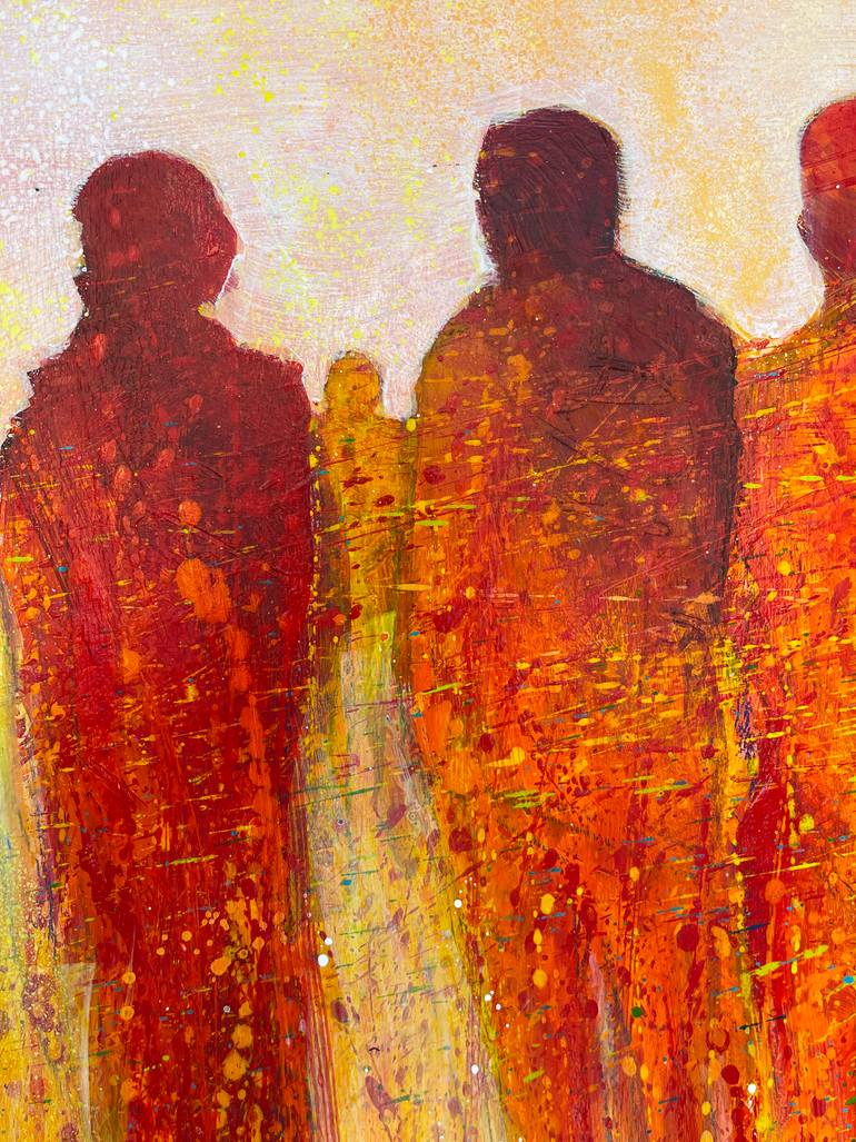 Original Abstract People Painting by Margarita Lypiridou