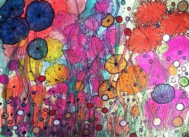 Original Abstract Expressionism Floral Paintings by Annastaysia Savage