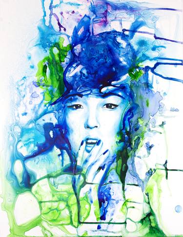 Original Abstract Portrait Paintings by natalia berglund
