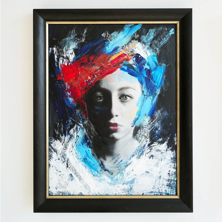 Original Abstract Portrait Painting by natalia berglund