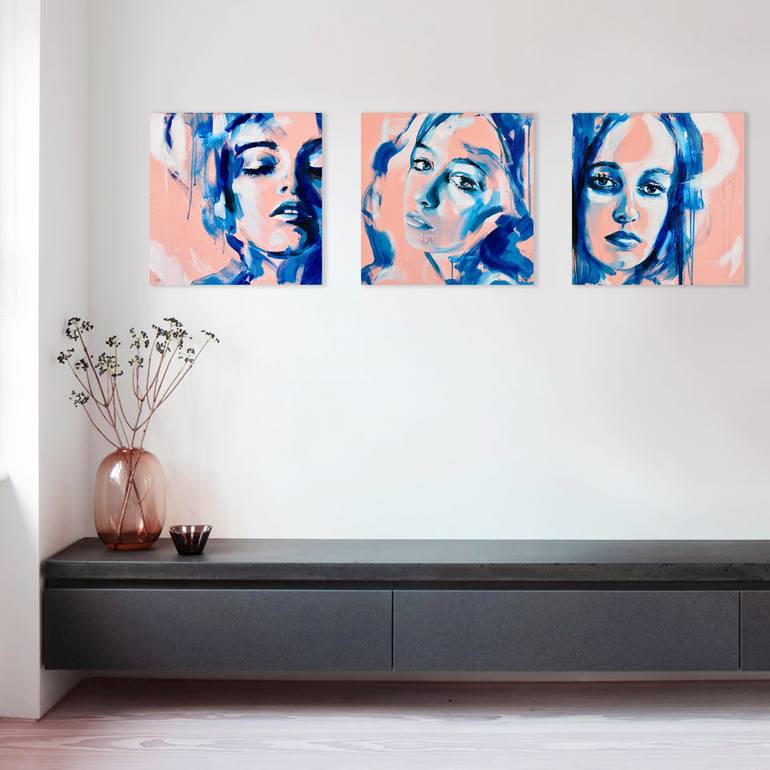 Original Abstract Portrait Painting by natalia berglund