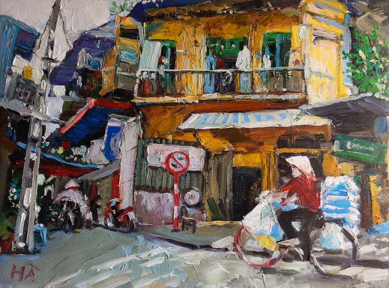 Hanoi-old-quarter-2 Painting By Ha Hoang 