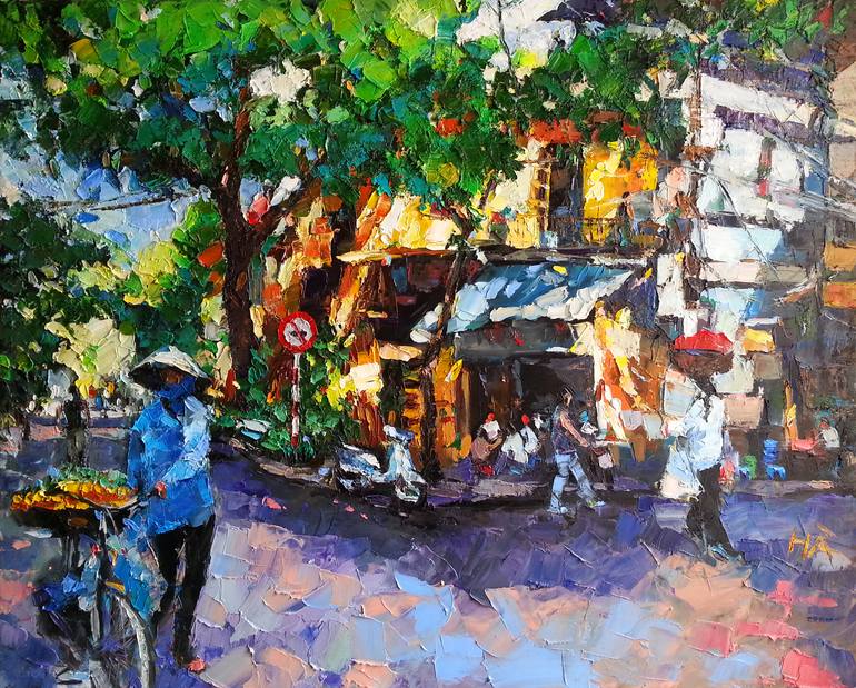 Hanoi-old-quarter-3 Painting by Ha Hoang | Saatchi Art