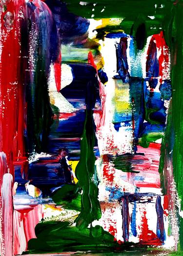 Original Dada Abstract Painting by Maria Rodriguez