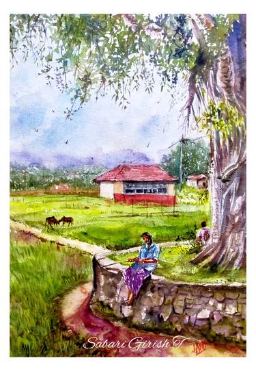 Print of Landscape Paintings by sabari girish