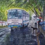 Bus On Rainy Day by sabari girish