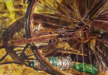 Original Photorealism Bicycle Paintings by sabari girish