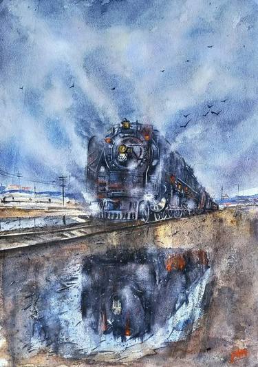 Original Train Paintings by sabari girish