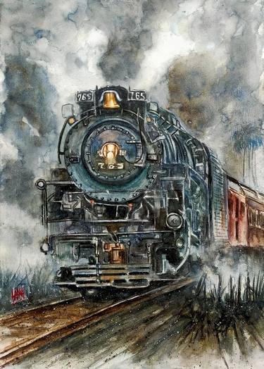 Print of Photorealism Train Paintings by sabari girish