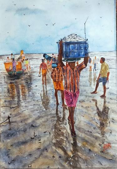 Original Beach Paintings by sabari girish