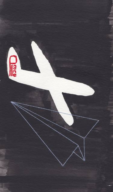 Original Illustration Airplane Drawings by Natalie Ciccoricco