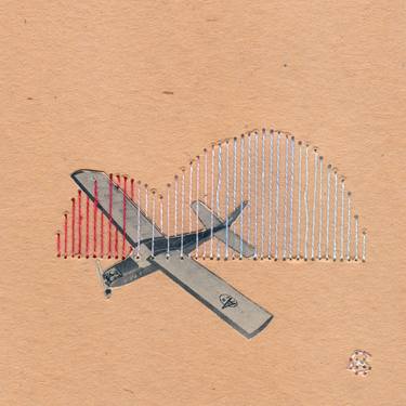 Original Art Deco Airplane Collage by Natalie Ciccoricco