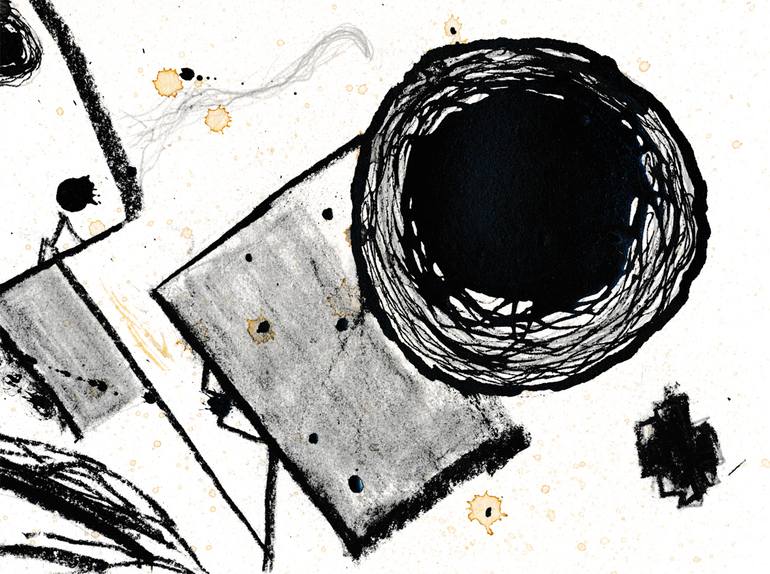 Original Abstract Drawing by Mersolis Schöne