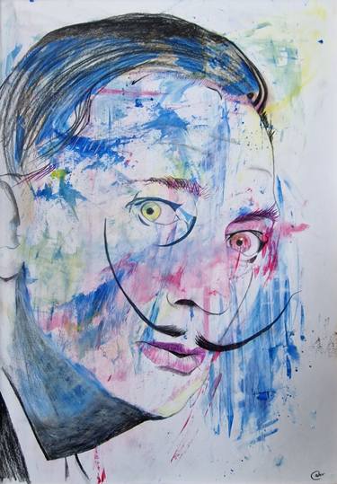 Original Abstract Expressionism Portrait Drawings by Robert Thompson BA Hons