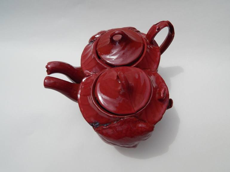 heart shape joined teapots. - Print