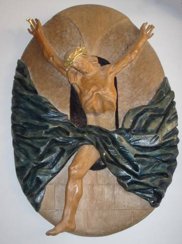 Original Religious Sculpture by Wilfried Senoner