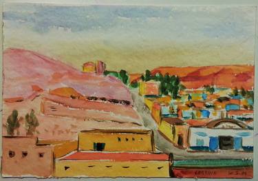 Egyptian landscape watercolor thumb