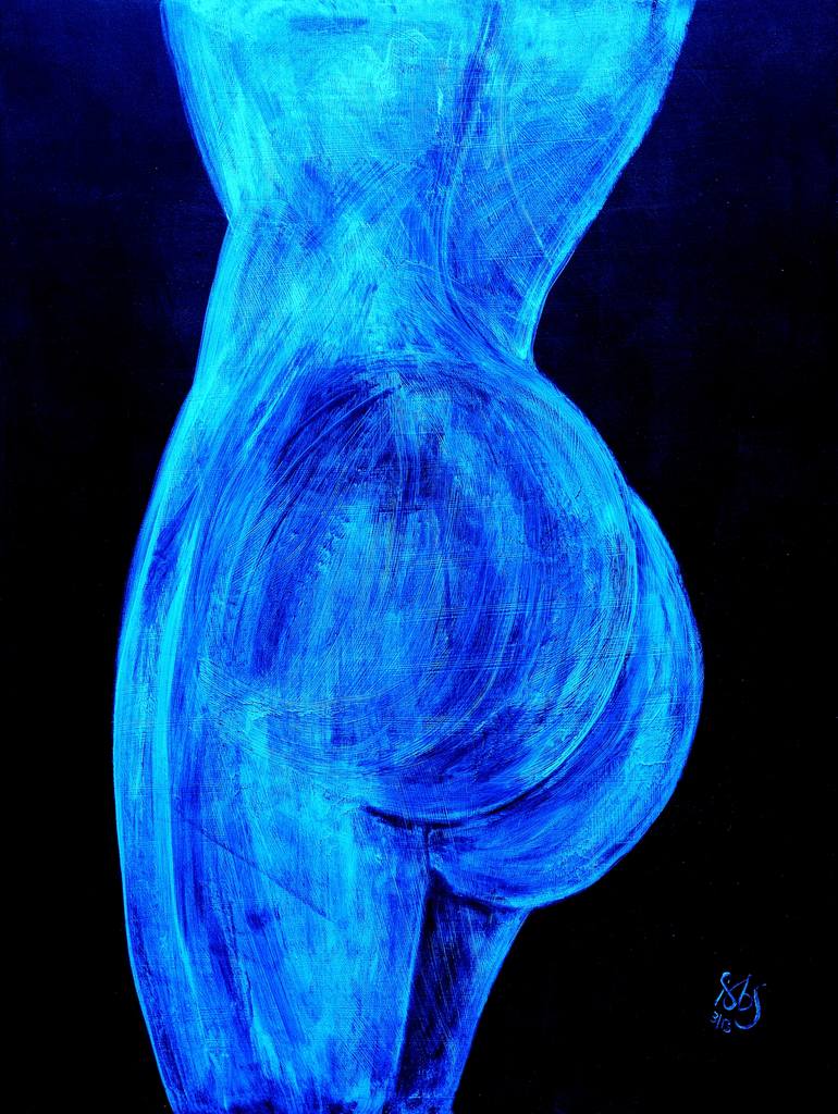 Blue Bum Painting by Toby Moate Saatchi Art