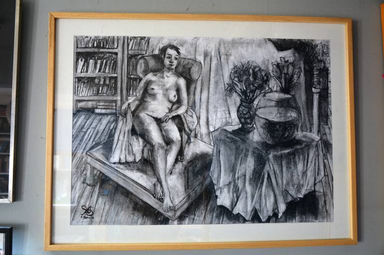 Original Figurative Nude Drawing by Toby Moate