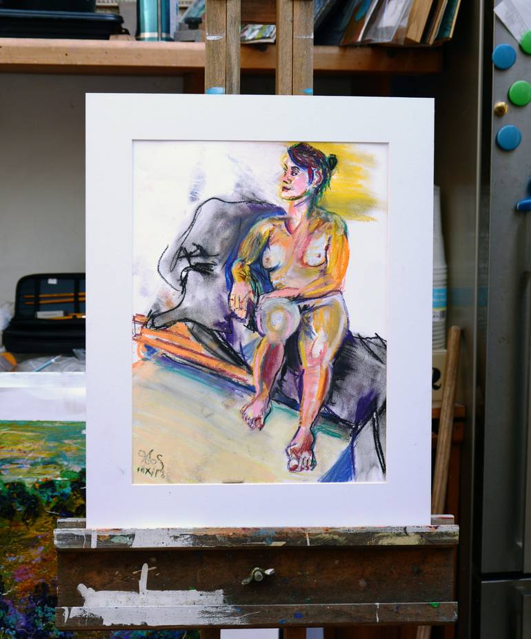Original Figurative Nude Drawing by Toby Moate