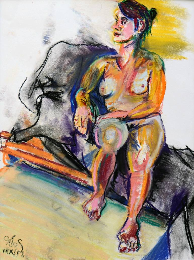 Original Figurative Nude Drawing by Toby Moate