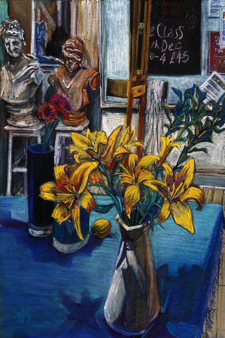 Lilies and Daisies in Art Class