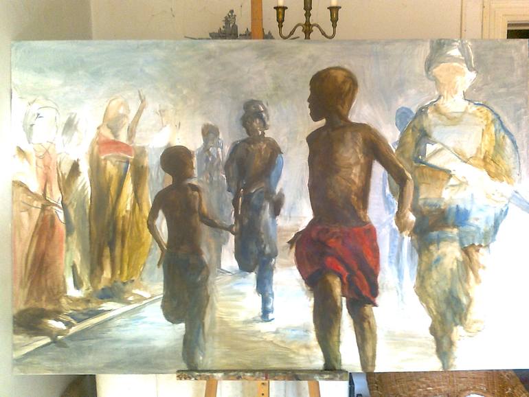 Original Realism People Painting by Michael Lueck