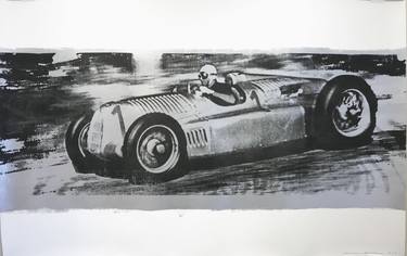 Silver Vintage Race Car #1 - Limited Edition of 1 thumb