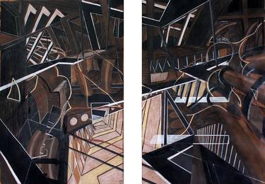 Original Abstract Expressionism Architecture Drawings by Tom van Campenhout