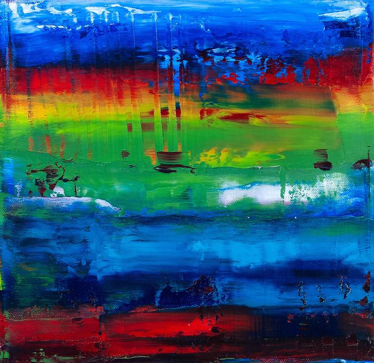 Original Abstract Painting by Stephan Reichmann | Abstract Art on Canvas | Soiree en aout, Sete | Sunset in South of France, RWV 643-04