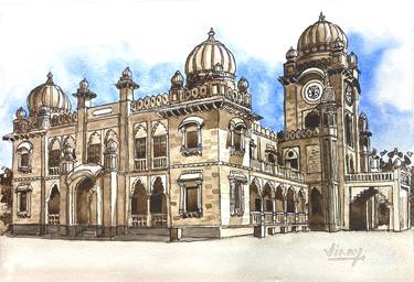 Original Classicism Architecture Painting by Vinay Babar