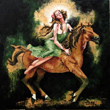 Print of Fine Art Horse Paintings by VINAY BABAR
