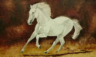 Original Fine Art Horse Paintings by VINAY BABAR