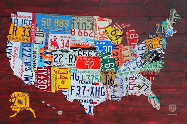 License Plate Map of the United States thumb