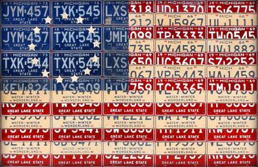 American Flag License Plate Art thumb